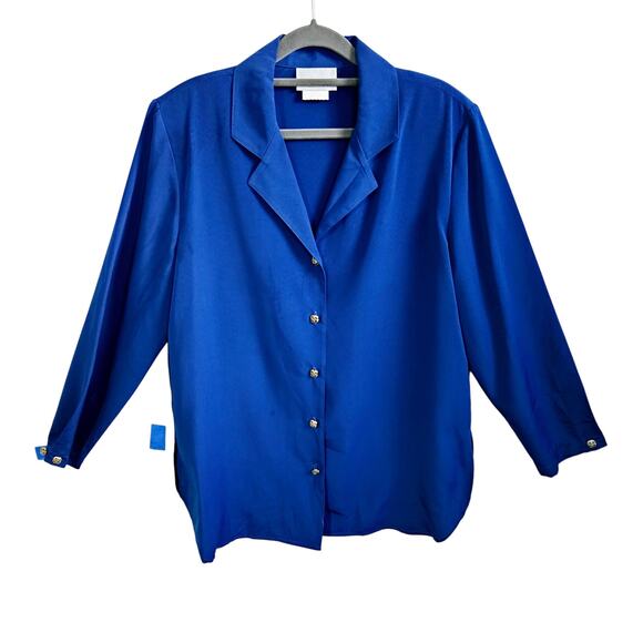 Erin London Women's S Royal Blue Blazer Top Decorative Buttons Elevated Basic - Picture 1 of 7